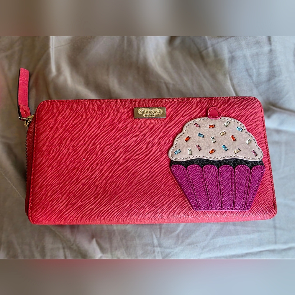 Kate Spade Fuchsia Wallet with Cupcake Motif